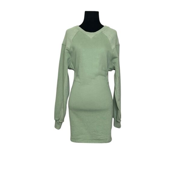 EVNL green long sleeves open back mini dress size Small - Picture 10 of 16